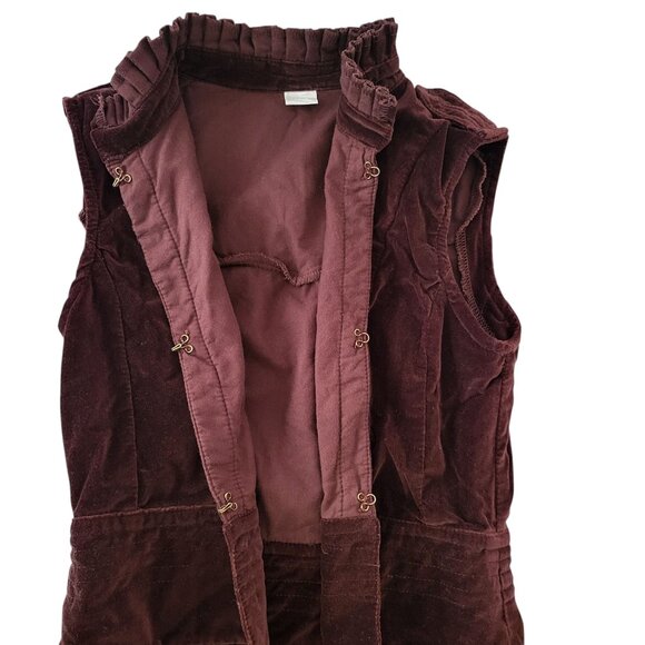 Chocolate Brown Hook & Eye 100% Cotton Crop Vest - Picture 6 of 7